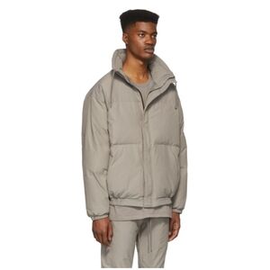 Essentials Taupe/Light Gray Puffer Jacket - Insulated Men’s Coat